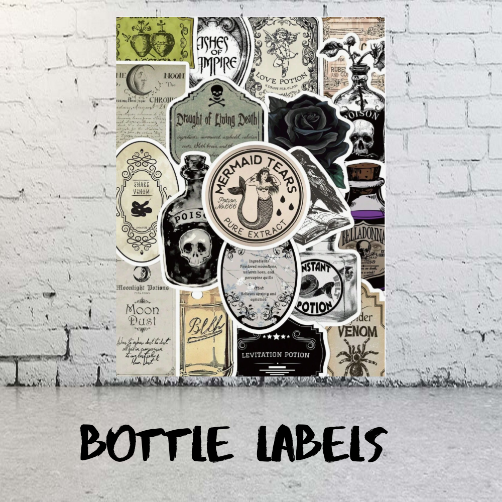 GOTHIC BOTTLE LABELS
