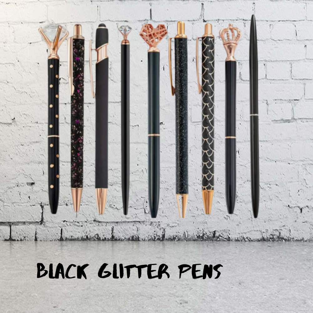 ELEGANT BLACK PENS WITH GOLD ACCENTS