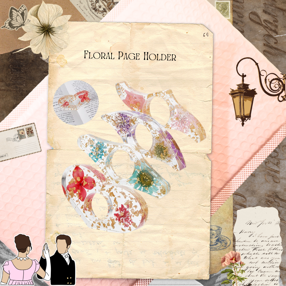 🌺 Floral Acrylic Page Holder — A Pretty Little Helper for Comfortable Reading