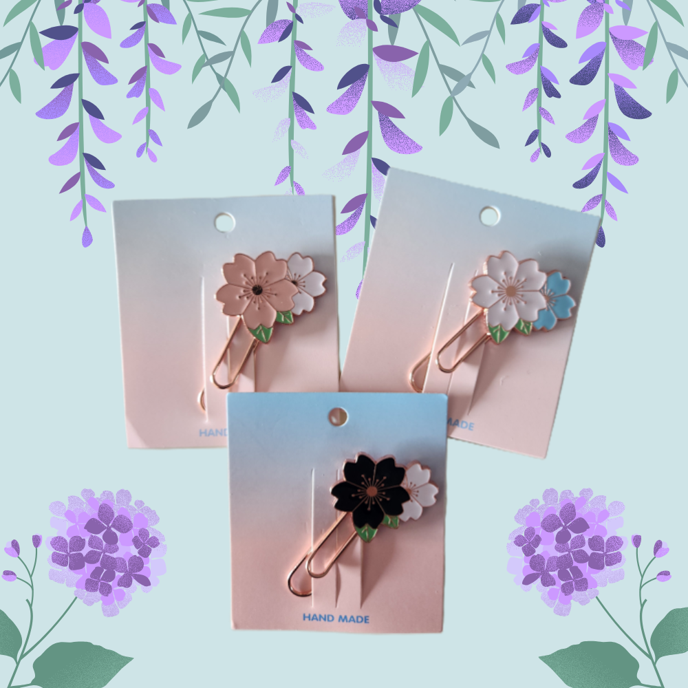 Medium Floral Paperclip Bookmarks — Classic Book Club Collection