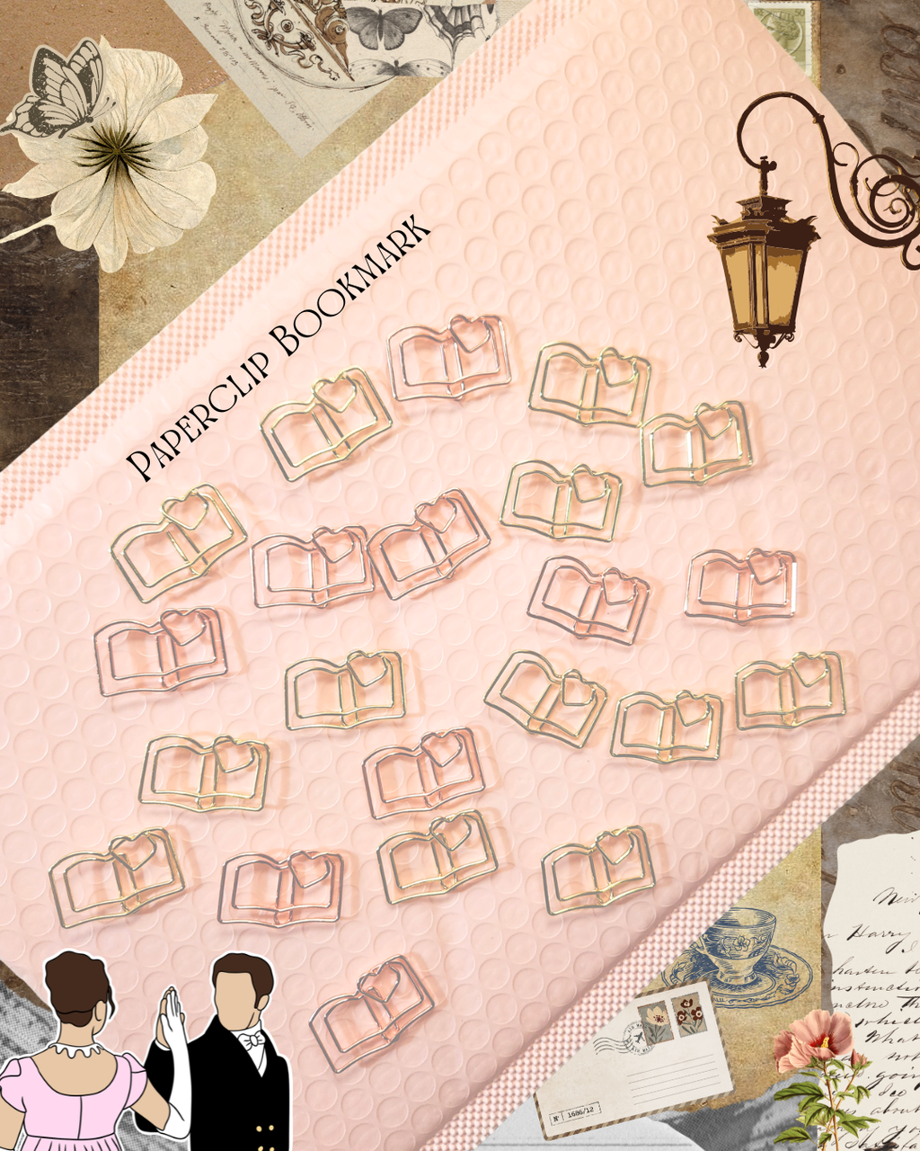 📚“Heartfelt Pages” Paperclip – Rose Gold & Gold