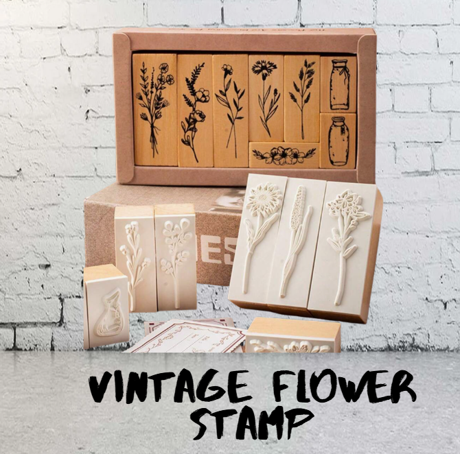 1 x RANDOM VINTAGE FLOWER STAMP